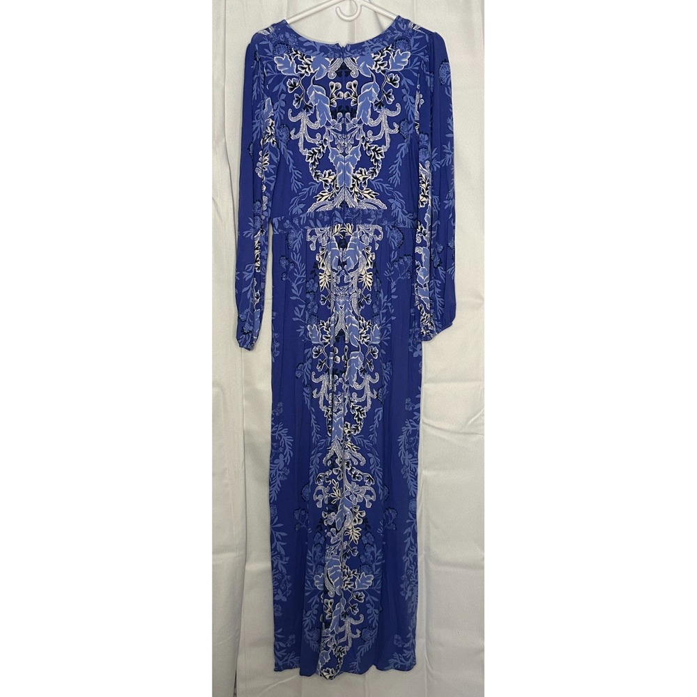 Lilly Pulitzer Wexlee Long Sleeve Maxi Dress Alba Blue Baja Cove 12 - Picture 3 of 8